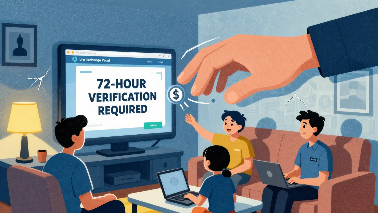 A family&#039;s crypto transfer is frozen by a giant MASAK hand, while a licensed exchange shows a 72-hour wait.