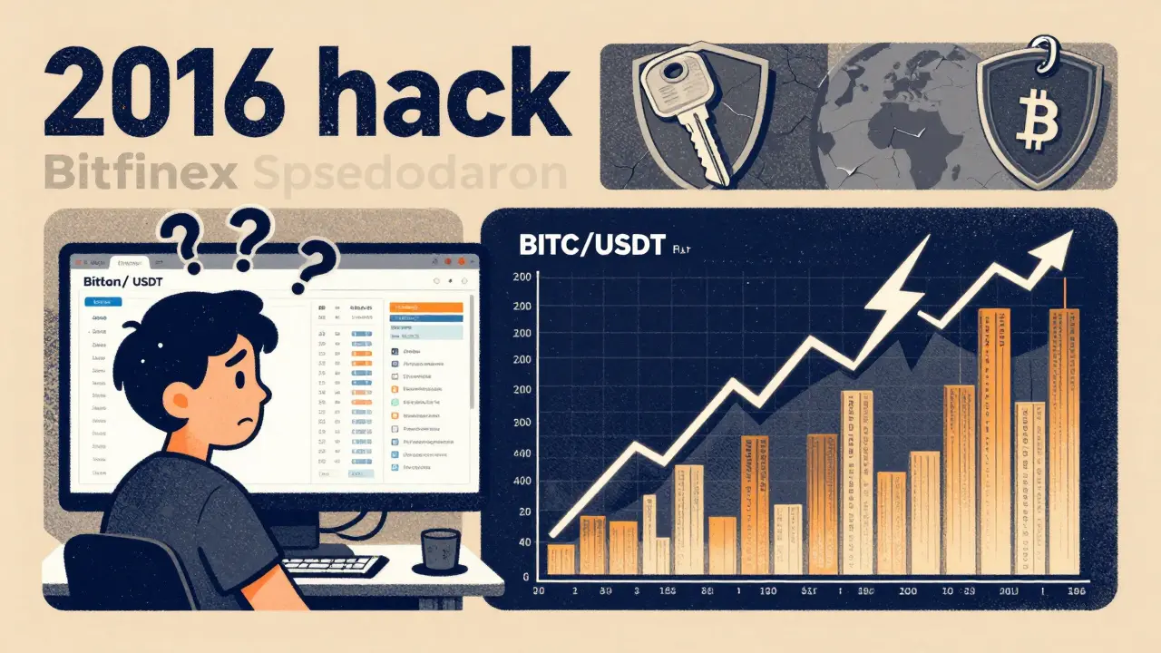 Beginner confused by Bitfinex interface vs. expert executing high-volume trade, split scene