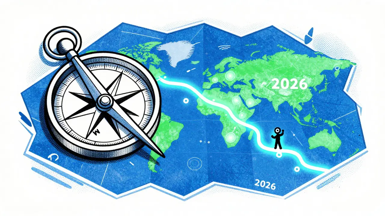Compass on a digital map showing glowing liquidity pool zones.