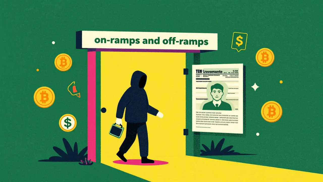 A digital gateway showing the link between private crypto wallets and official identity.