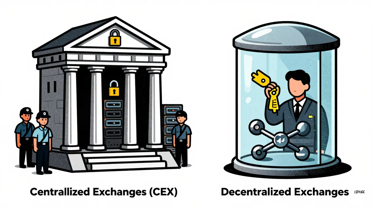 Centralized vs decentralized exchange security comparison