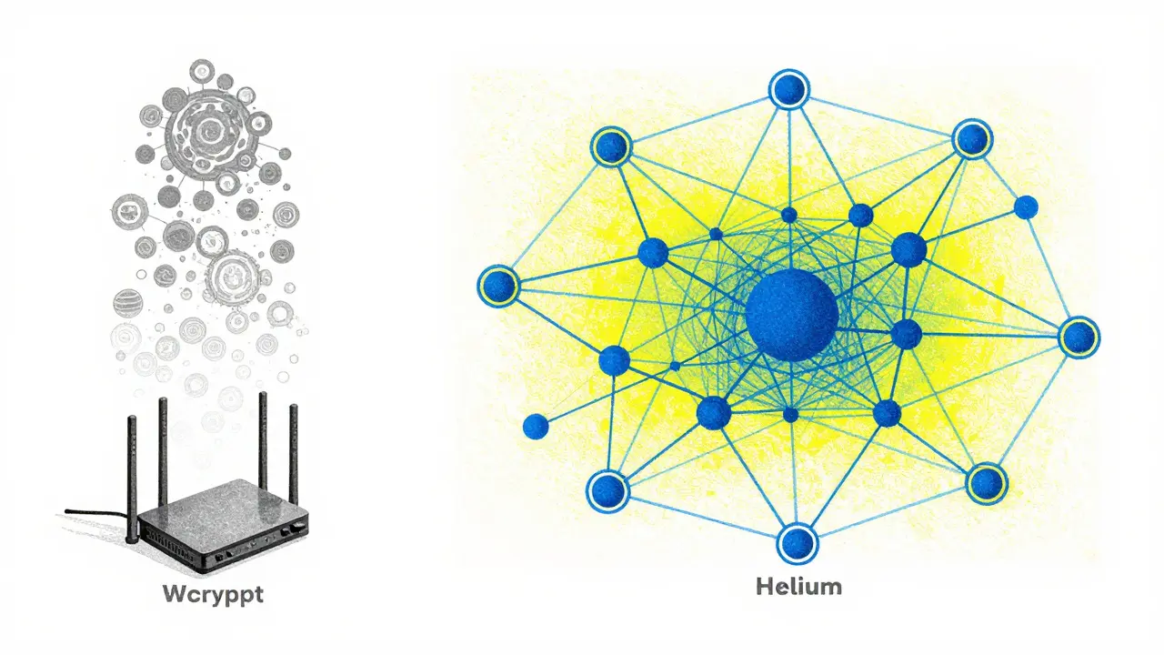 Contrasting Risograph illustration of failed vs active networks