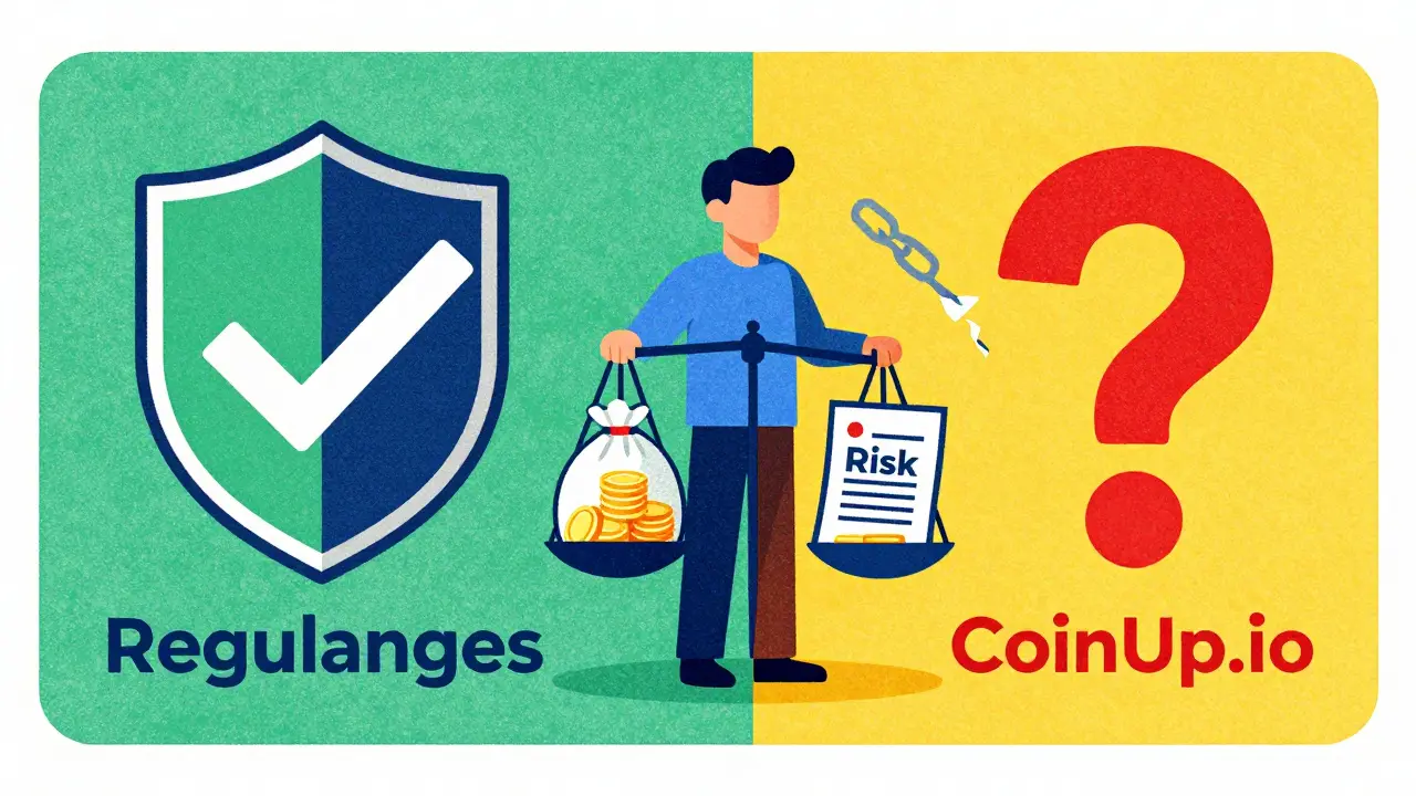 Graphic comparing regulated safety shields versus unverified risk chains for crypto traders.