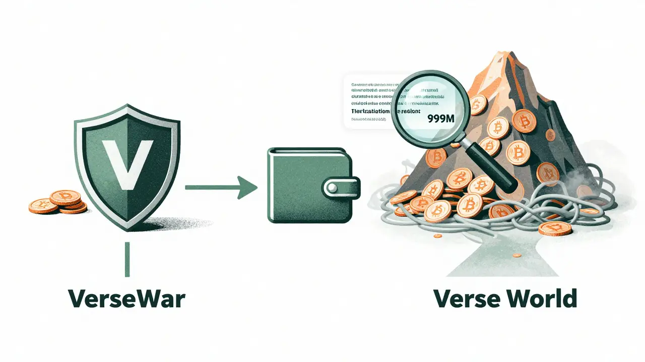 Visual comparison showing two different paths for VerseWar and Verse World projects