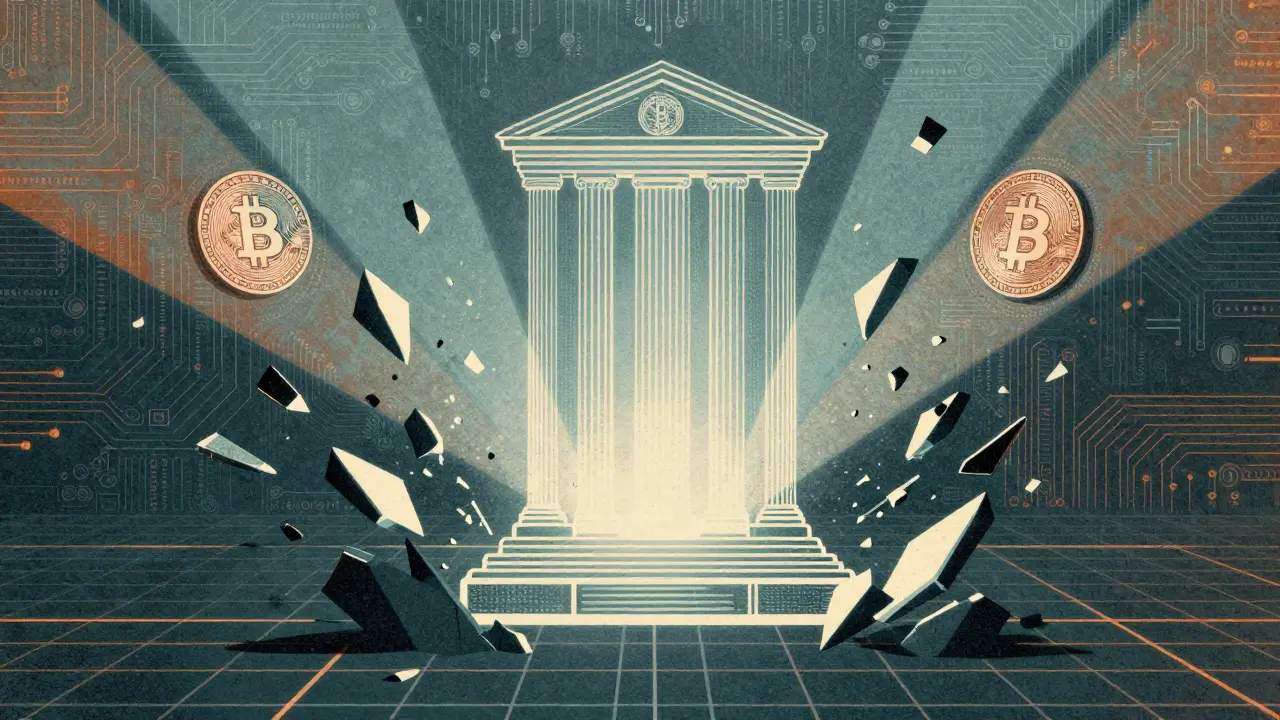 Digital Ruble pillar pushing away chaotic private cryptocurrencies.