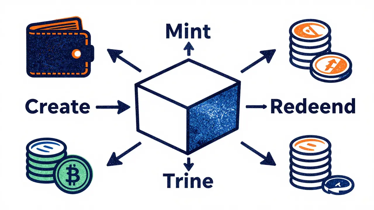 Abstract flow chart of DEXTF minting process