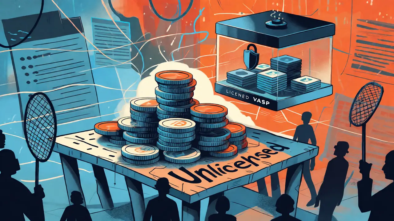 Conceptual art showing secure licensed assets vs risky unlicensed holdings
