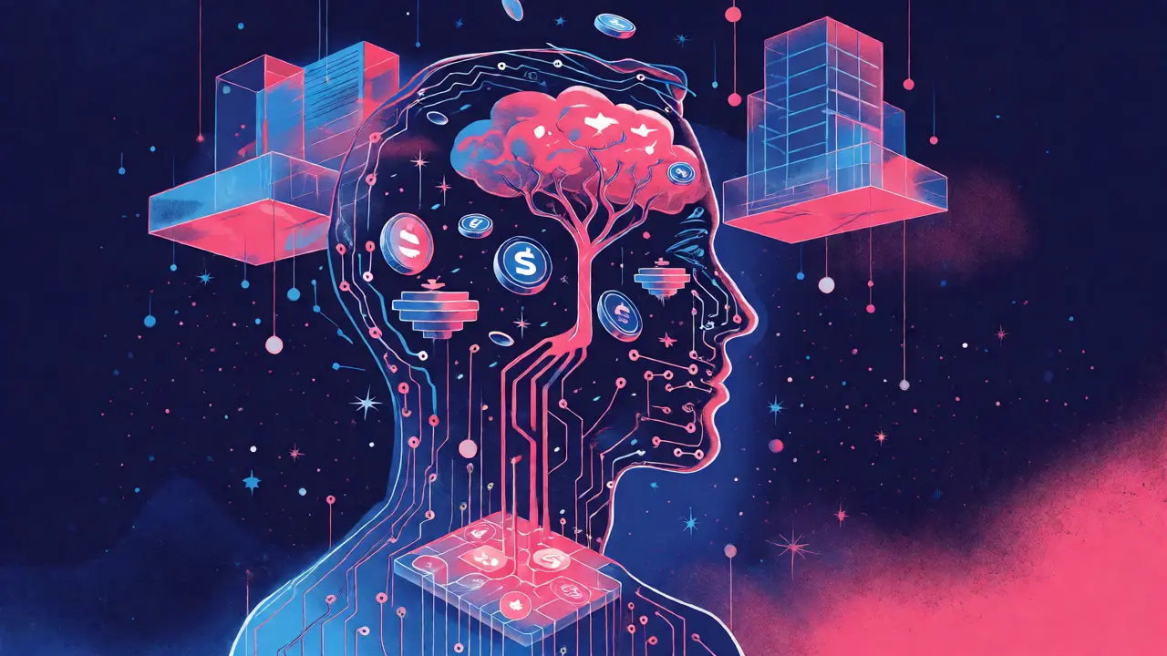 Futuristic silhouette showing social tokens integrating with DeFi and institutional capital.